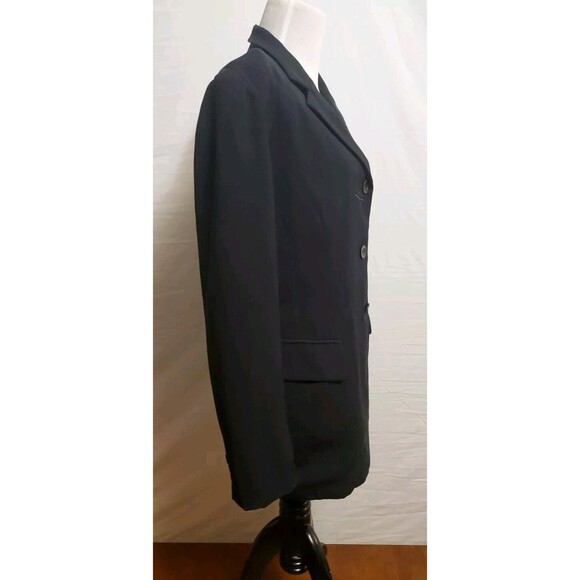 Philippe Adec Paris Women's Black Oversized Long Blazer Jacket Coat Size 8 - Picture 2 of 10